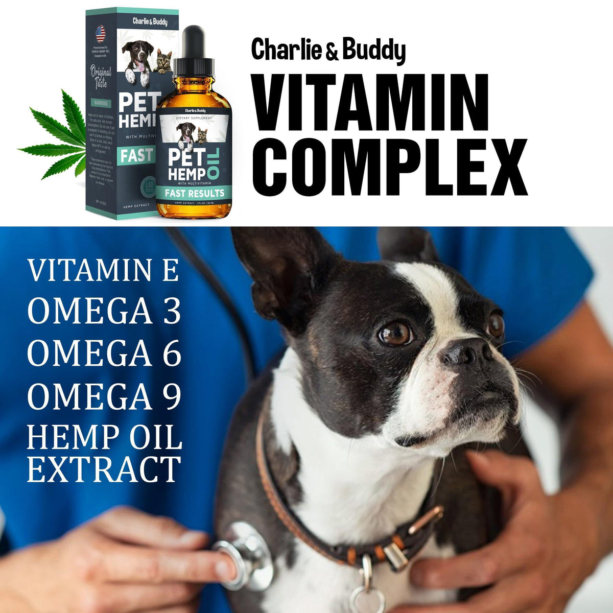 Hemp Oil for Dogs & Cats - Anxiety, Stress, Sleep, Pain, Arthritis & Joint Supplement - 1 Fl Oz