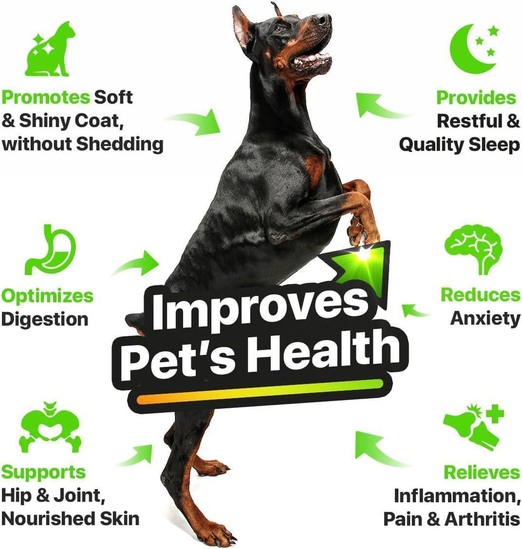 Hemp & Salmon Oil for Dogs-Omega 3, 6, 9-Skin & Coat-1 Fl Oz