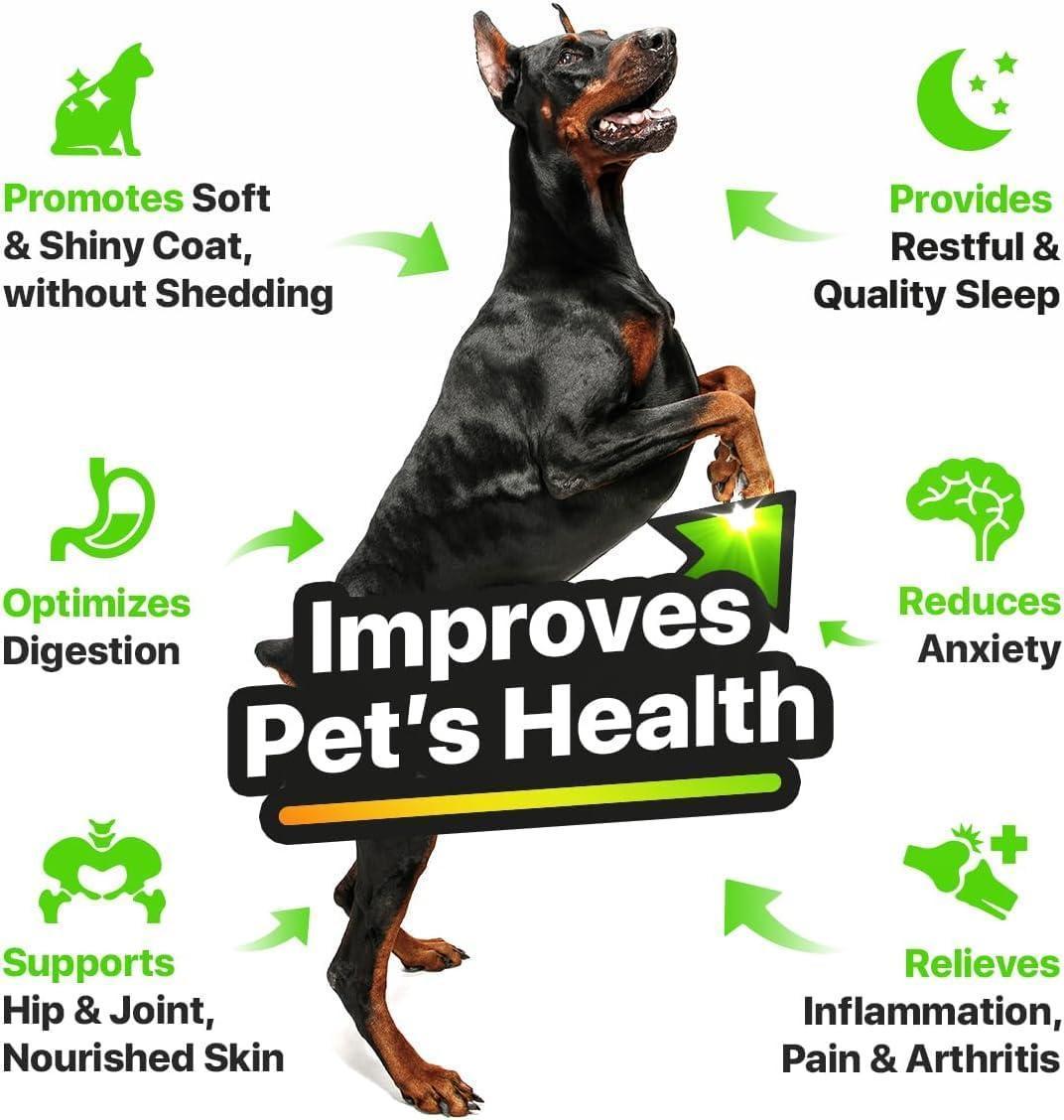 Hemp & Salmon Oil for Dogs-Omega 3, 6, 9-Skin & Coat-1 Fl Oz