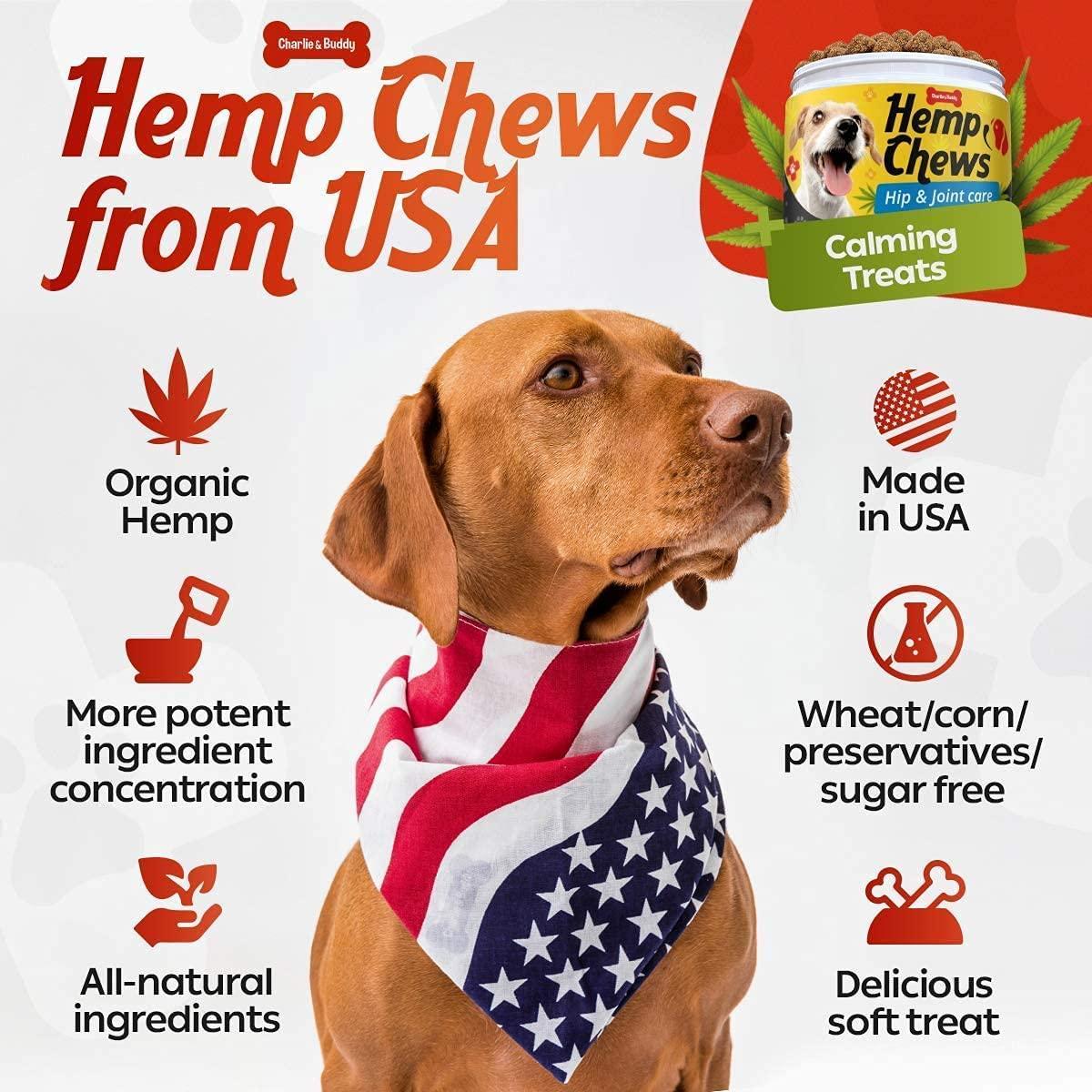 Hеmp Calming Chews for Dogs-Glucosamine & Chondroitin-MSM Omega 3 and Turmeric for Senior and Large Dogs_Chicken Flavor-120 Soft Treats