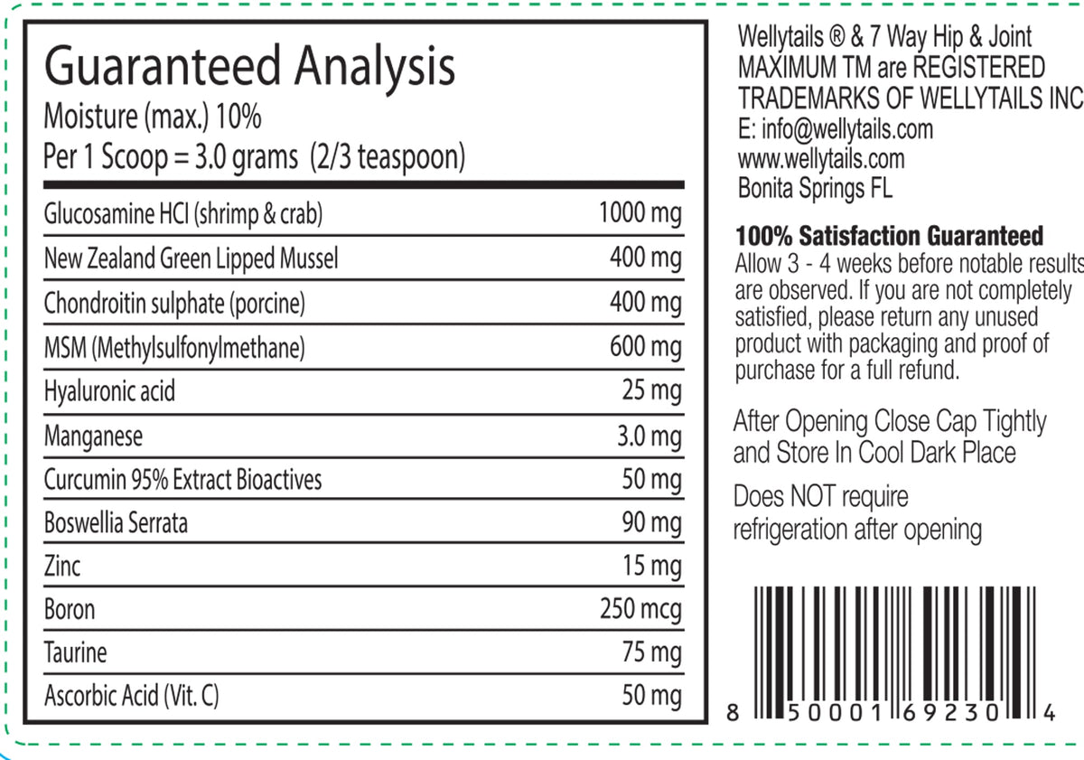 7 Way Hip & Joint MAXIMUM_Dog Joint Supplement_Made in USA