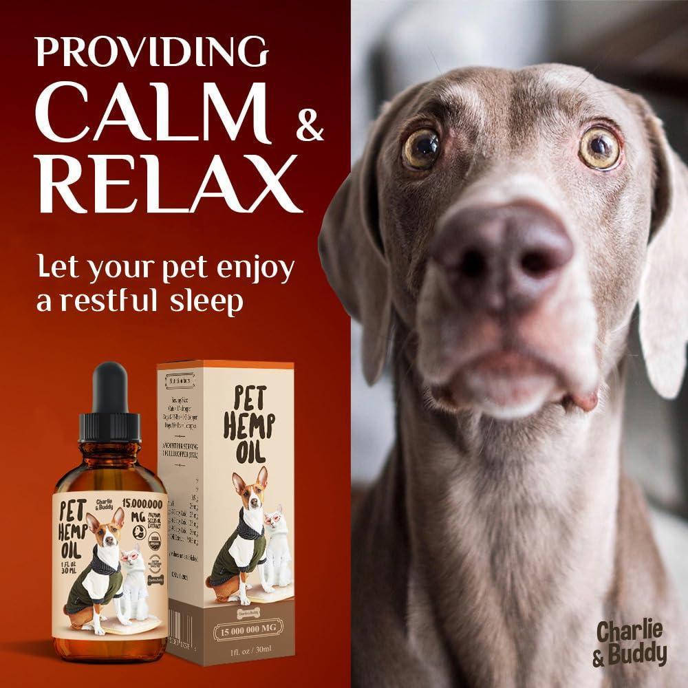 Hemp Oil for Dogs & Cats - Joint, Anxiety & Skin Support - Omega 3, 6, 9 - 1 Fl Oz