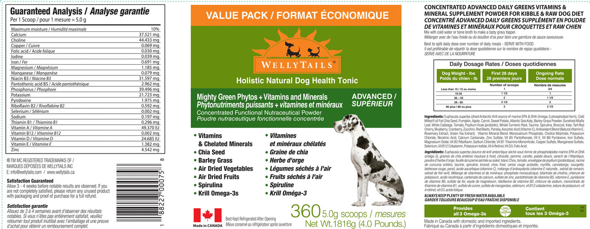 Mighty Green Phytonutrients-Vitamins & Minerals for Dogs