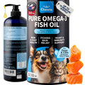 Fish Oil for Dogs & Cats - Omega 3, 6, 9 Skin & Coat Supplement - Wild Caught Salmon & Pollock - 32 oz