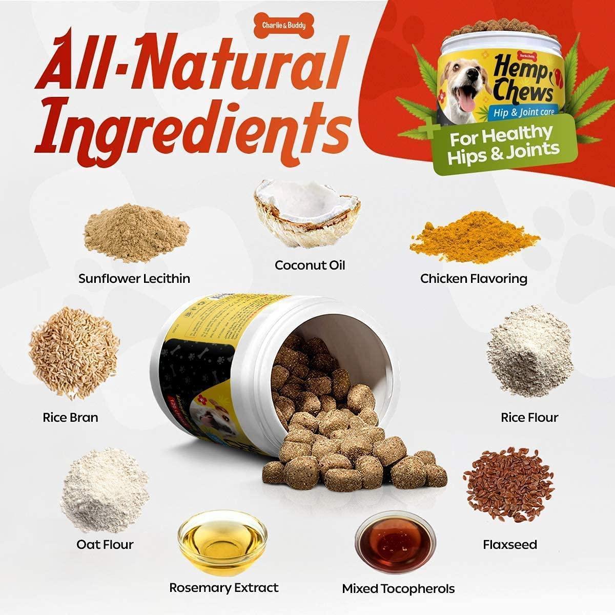 Hеmp Calming Chews for Dogs-Glucosamine & Chondroitin-MSM Omega 3 and Turmeric for Senior and Large Dogs_Chicken Flavor-120 Soft Treats