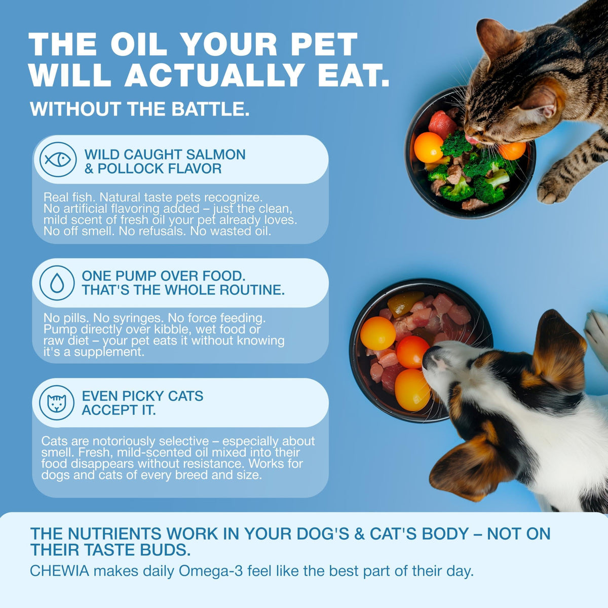 Fish Oil for Dogs & Cats - Omega 3, 6, 9 Skin & Coat Supplement - Wild Caught Salmon & Pollock - 32 oz