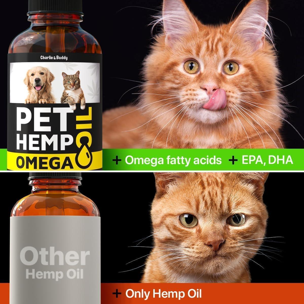 Hemp & Salmon Oil for Dogs-Omega 3, 6, 9-Skin & Coat-1 Fl Oz