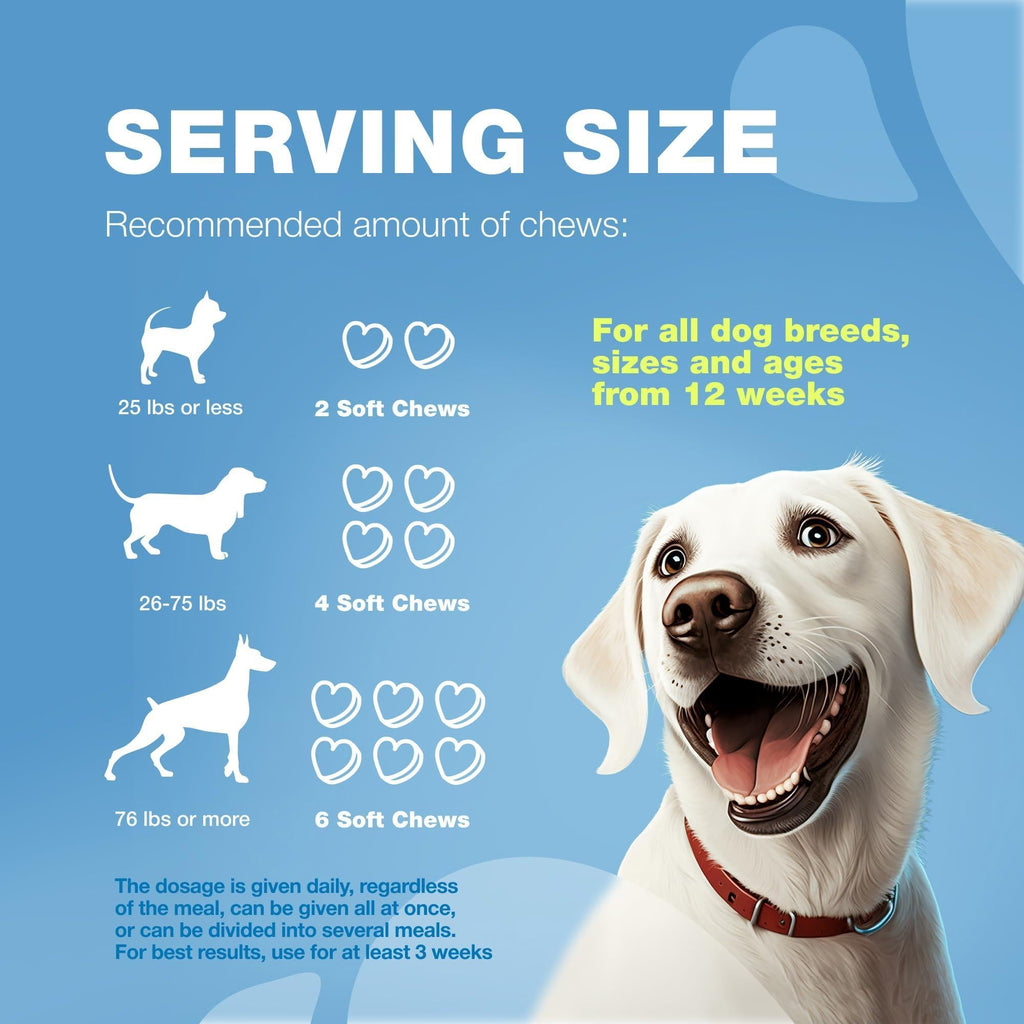 Hemp Calming Chews for Dogs-Anxiety Relief-L Theanine & Chamomile