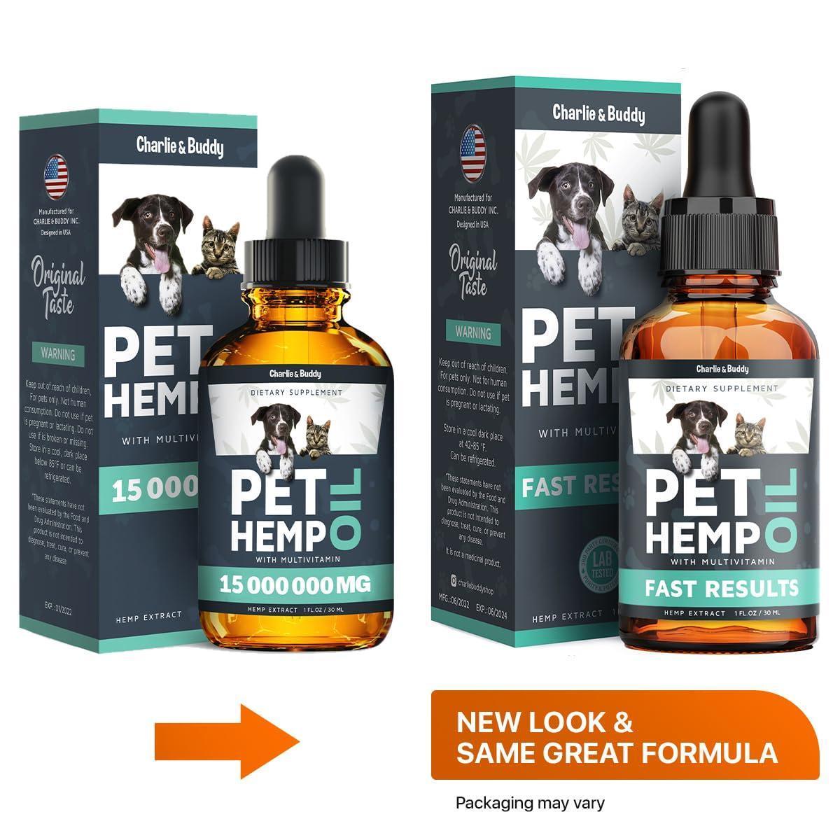 Hemp Oil for Dogs & Cats - Anxiety, Stress, Sleep, Pain, Arthritis & Joint Supplement - 1 Fl Oz