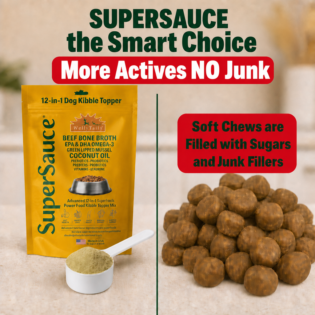 SuperSauce 12-In-1 Multifunctional Probiotic-Kibble Topper Powder for Dogs-60 Scoops, 12.7 oz. (360g)